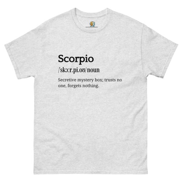 unisex-classic-tee-ash-front-68afa2ed6f892.jpg Scorpio Definition tee