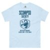 unisex-classic-tee-light-blue-front-68ae281c226c0.jpg Zodiac Society Tee: Scorpio Edition