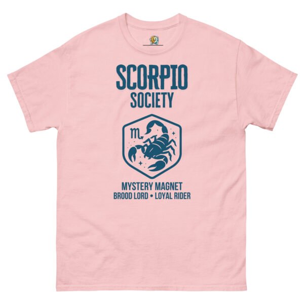 unisex-classic-tee-light-pink-front-68ae281c21331.jpg Zodiac Society Tee: Scorpio Edition