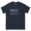 unisex-classic-tee-navy-front-68b1d17ba07ba.jpg Capricorn Definition tee