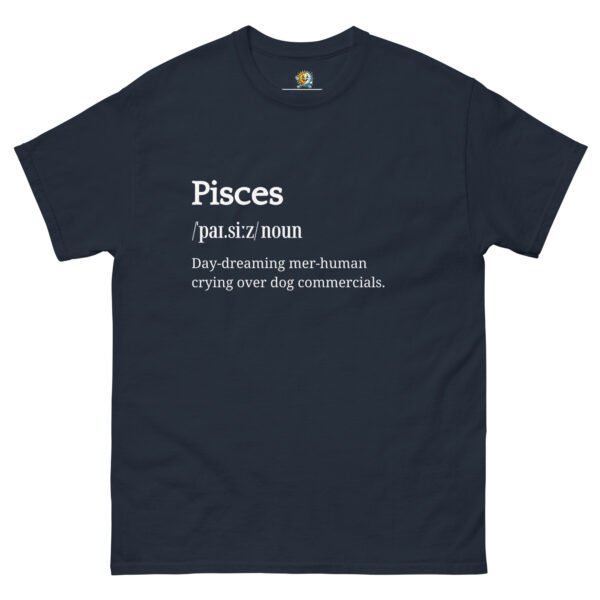 unisex-classic-tee-navy-front-68b1d2364620e.jpg Pisces Definition tee